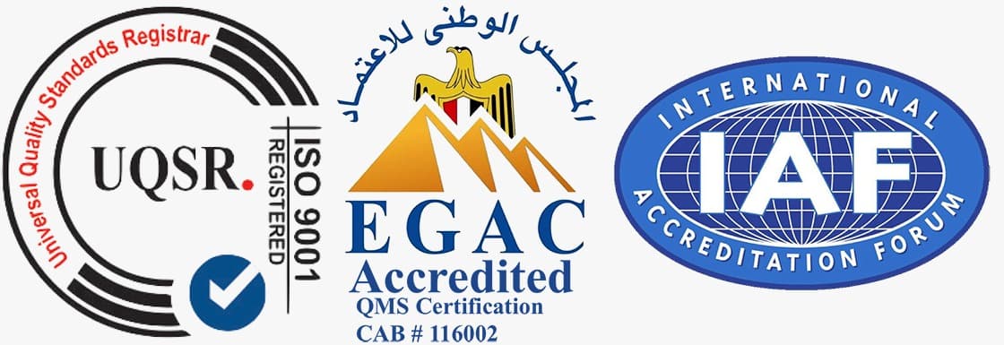 UQSR certification mark with EGAC and IAF accreditation marks